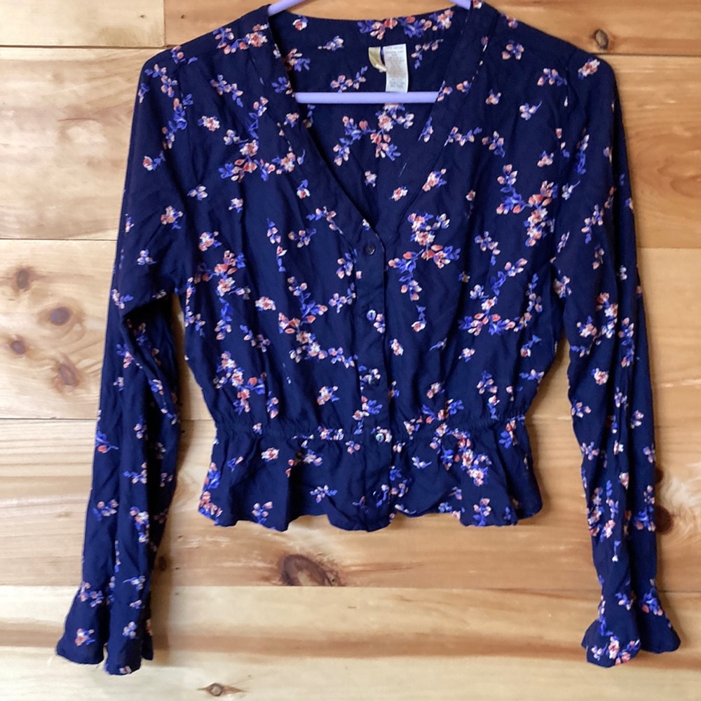 Floral Blouse with elastic waist band
